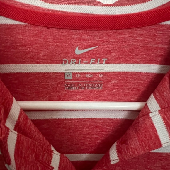 Nike polo, size XSmall, red with white stripes, EUC - no flaws! - Picture 3 of 3